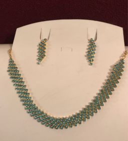 Green Stone Necklace and Earrings